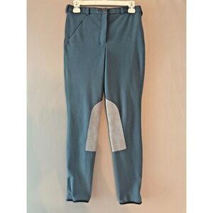 TuffRider Youth Hip Hugger Knee Patch Equestrian Riding Breeches Blue Size 28x30
